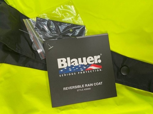 Blauer 26990 Reversible Raincoat Hi-Vis Yellow with Black Size M - Picture 6 of 7