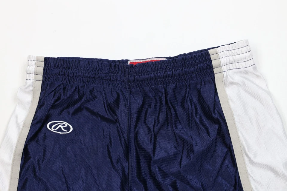 Pantalones Cortos de Béisbol Vintage Años 90 Rawlings Para Hombres 32 Bloque de Color Nailon Sedoso Azul Marino Foto 2 de 4