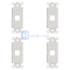 4 PCS Keystone Wall Plate Insert 1 One Port Hole for Decora Wallplate White