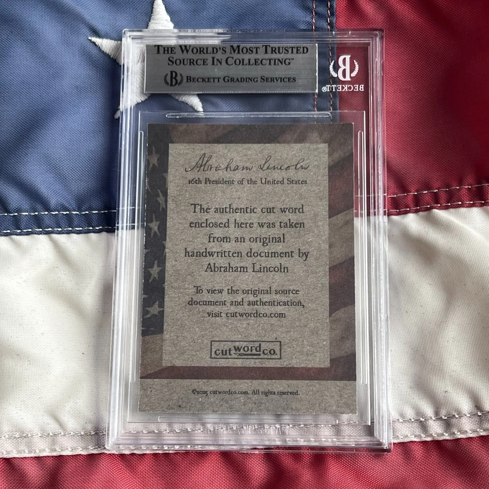 Parola scritta a mano Abraham Lincoln rimossa da Beckett documento autografo firmato - Immagine 3 di 4