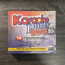 Karaoke Party CD G 2 Disc Set- Rock 80's with Lyric Book Inserts