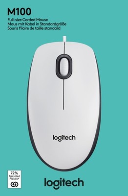 Logitech M100 USB Maus 1000 dpi weiss, GB3