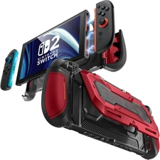 Mumba Ergonomic Grip Protective Cover for Nintendo Switch 2 Case with Flip Stand