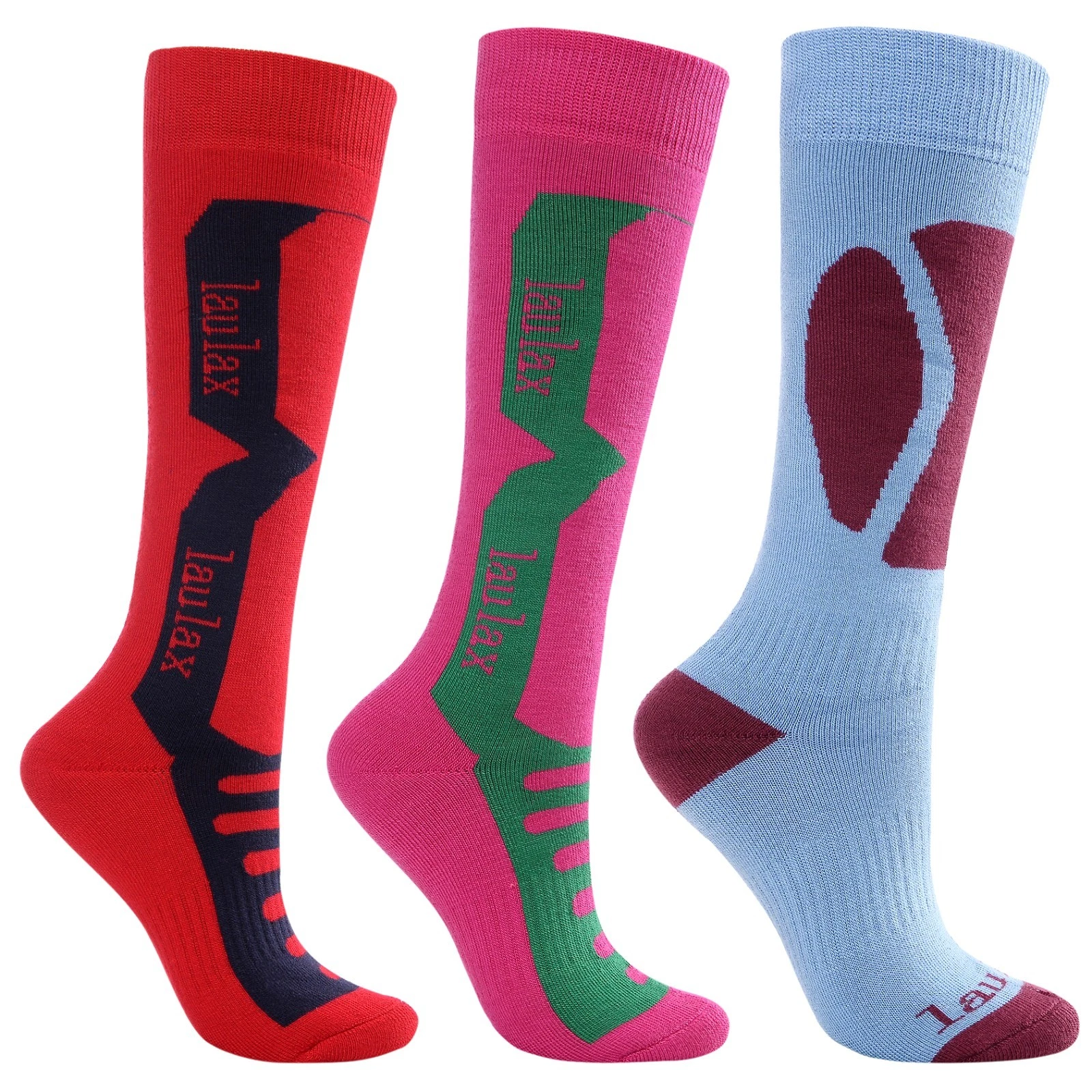 6 pairs laulax Ladies Long Hose Cashmere-Like Ski Socks, Size UK 3-7