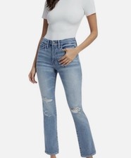 Good American Good Legs Straight Jeans size 10 30 Distressed High Rise CL