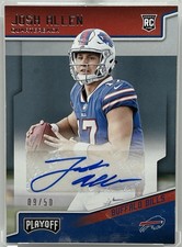 2018 Josh Allen Playoff Rookie Auto Rc 09/50! Buffalo Bills Wyoming Cowboys!
