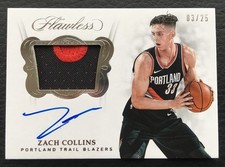 #3/25 Zach Collins 2017-18 Panini Flawless Rookie Auto Patch RC #SM-ZC