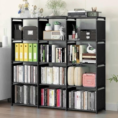 12 Cube Storage Organizer Book Shelves, DIY Open Stackable Bookshelf, Extra Larg