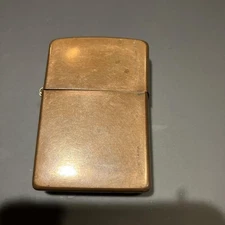 Zippo Copper Lighter Used Signet Style Brass Engraved Collectible