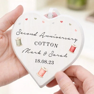 BEECREATIVEDESIGN 2nd Cotton Wedding Anniversary Gift Wife Husband 2 Years Together With Gift Bag