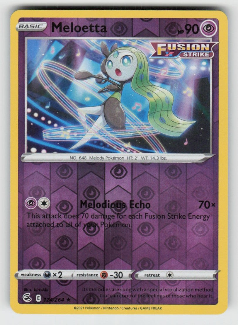 Reverse Holo Meloetta 124/264 Rare Fusion Strike Near Mint