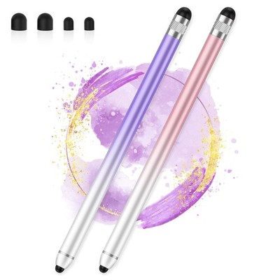 Stylus Pen for Touchscreen, Dual-end High Sensitivity 2 Pack: Pink, Purple 