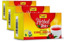 Hibiscus Tea Bags Sorrel , Flor De Jamaica  18 Bags 3-Pack 