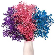 Dried Baby's Breath Flowers Purple-Pink-Blue, 17 inch Natural Dried Flowers B...