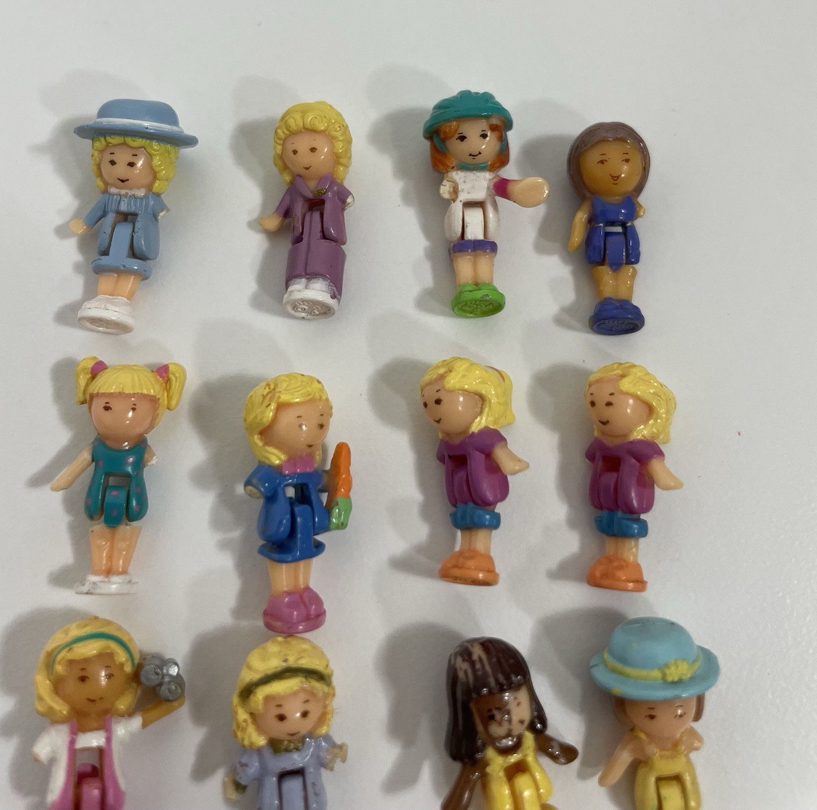 DAMAGED Vtg Polly Pocket Figure Lot Bluebird Girl Dolls Mini 1980s 1990s Compact