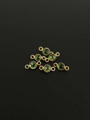 Tourmaline 18K Gold Filled Bezel 5 mm, Double Connector (GTG-GBT-12)