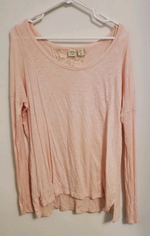 Lucy And Laurel Long Sleeve Soft Pink Shirt Size XL FLAWED