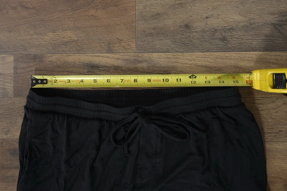 Pantalones Eberjey para mujer M. negros tejidos suaves con cordón cónico Foto 3 de 4