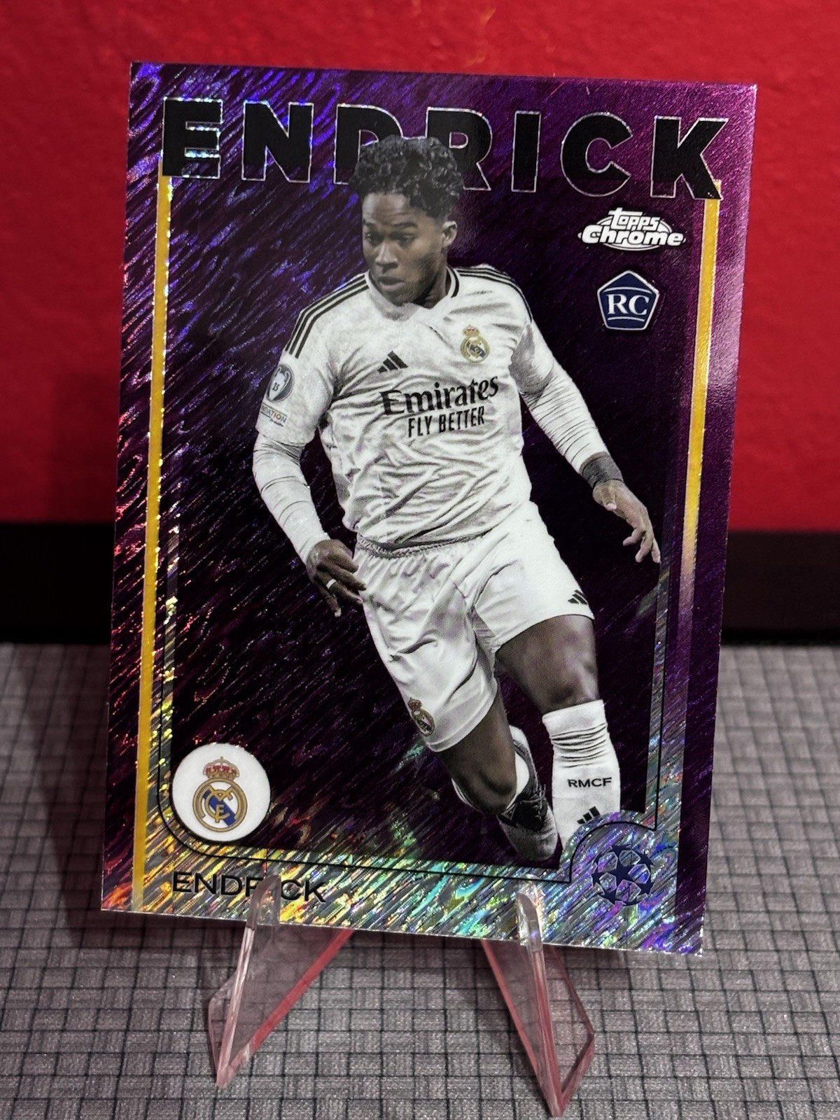 Endrick 2024-25 Topps Chrome UEFA Purple Shimmer #100