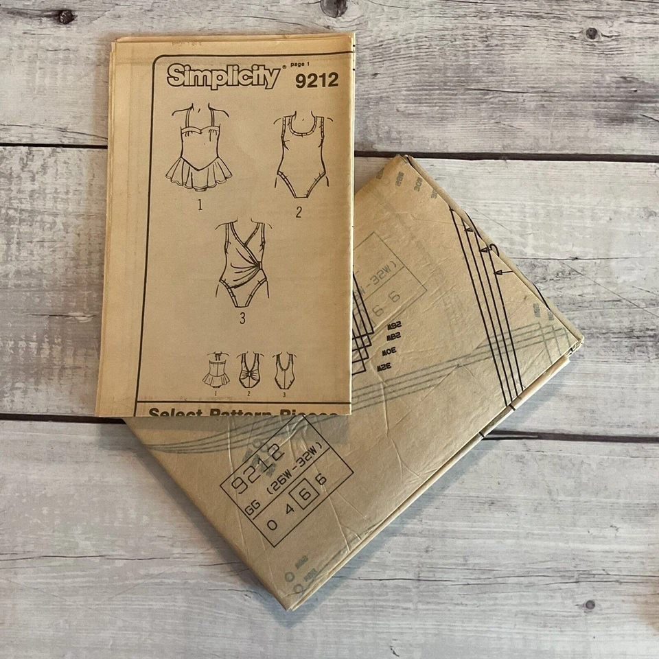 Simplicity 9212 Sewing Pattern Swimsuit Bathing Suit One Piece Sz 26W-32W UNCUT - Image 3 of 4