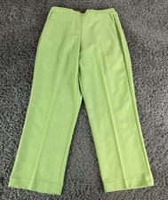 Alfred Dunner Pants Womens 10 Green Kiwi Proportioned Short Straight Leg NWT