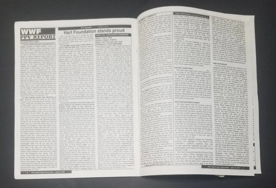 Pro Wrestling Torch ISSUE #448 July 12, 1997 WWF WCW ECW RAW NITRO NWO DX WWE - Image 4 of 4