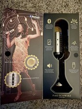 FAO Schwarz Bluetooth Gold Vintage Musical Microphone Stream Sing Songs