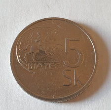 1993 Slowenska Republika Slowakei Biatec 5 Kronen SLOWAKEI Münze