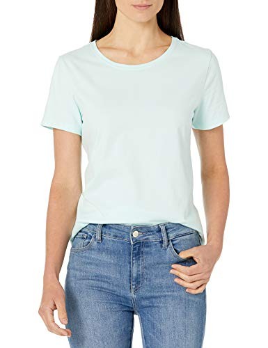 Женская футболка Amazon Essentials классического покроя из 100% хлопка с коротким рукавом и круглым вырезом горловины