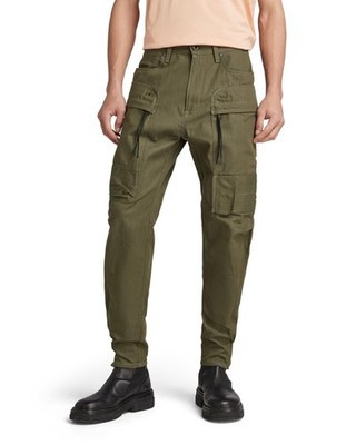 G-Star Herren Hose Mega Pocket Cargohose Relaxed Tapered Fit raw denim Grün W35 