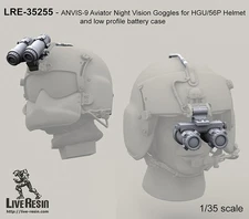 Live Resin 1/35 ANVIS-9 Aviator Night Goggles for HGU-56/P Helmet &Battery Case