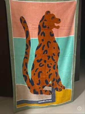 Hermes Beach Bath Towel La Panthere a la Plage Floor Mat Blanket