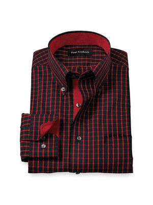 Paul Fredrick Tailored Fit Comfort Stretch NonIron Solid Dress Shirt 19/37