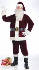 NEW Crimson Red Velvet 6 Piece Santa Claus Suit Adult XL Costume EXTRA LARGE 532