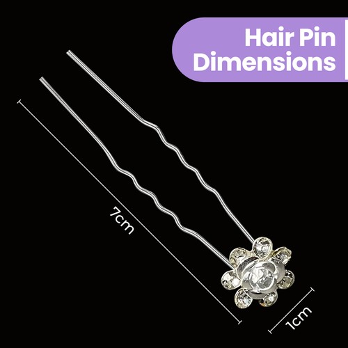 Bridal Wedding Hair Pins Crystal Flower Clip Grip Accessories Bridesmaid Jewelry - Picture 31 of 50