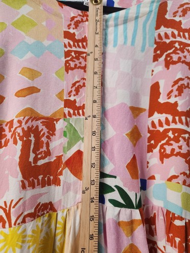 Maxi abito donna XXL Variety Hour multicolore manica lunga - con tasche - Foto 6 di 11