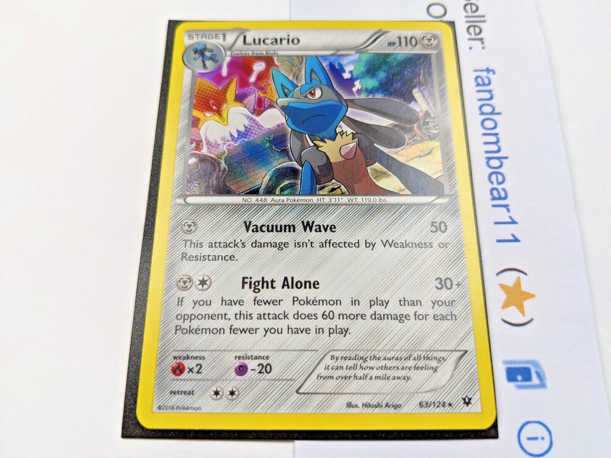 Lucario - HOLO RARE card - 63/122 XY Fates Collide 2016 Pokemon