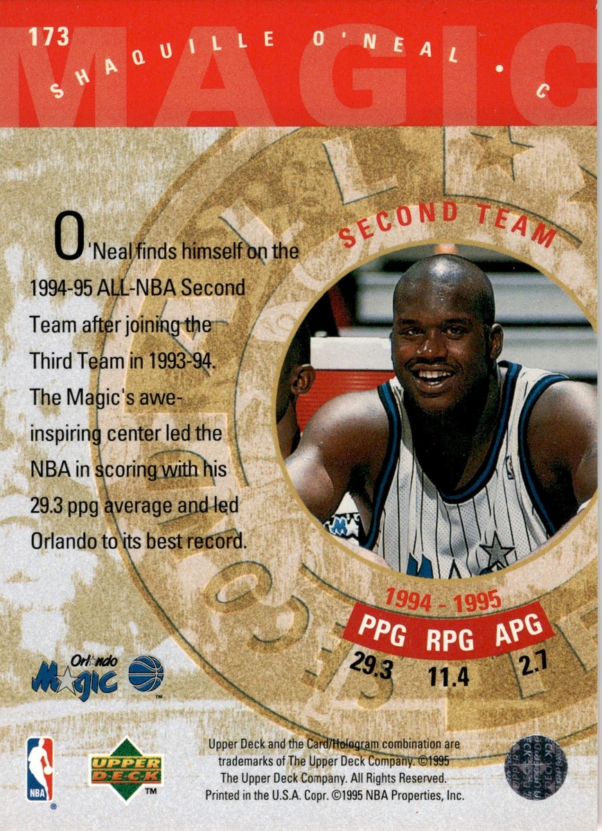 1995 Upper Deck #173 Shaquille O'Neal Electric Court Great 1995 Upper Deck #173 Shaquille O'Neal Electric Court Great
