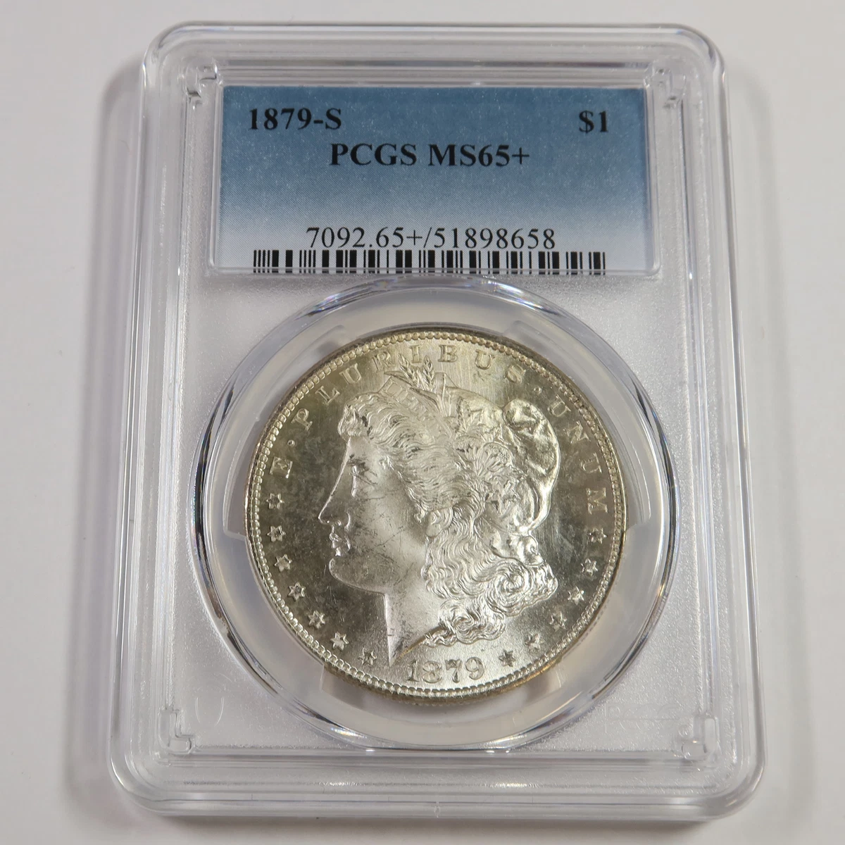 PCGS Certified MS 65 Graded 1879 Year Morgan US Dollars (1878-1921