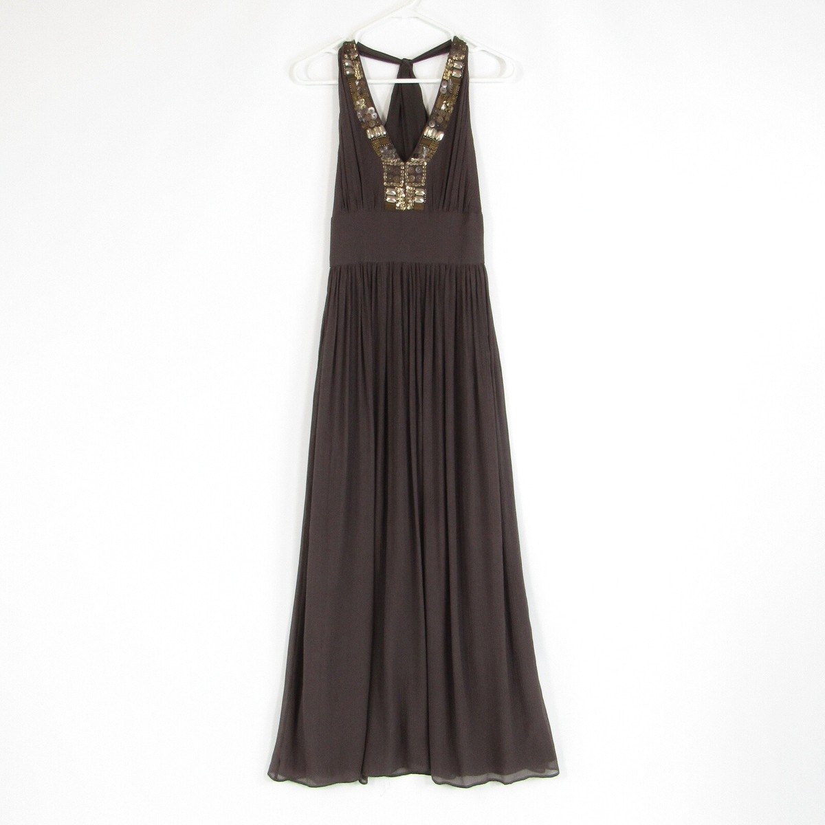 banana republic brown sequin dress Cool 100% silk sheer overlay trim maxi 0 Inserts:Ultra + Demi White Boat Neck Dress recommended-product:rope-hoops-silver