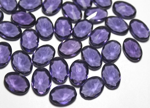Lab Created Amethyst Faceted Oval Gemstone Perfect for Healing & Jewelry Making" - Picture 4 of 7