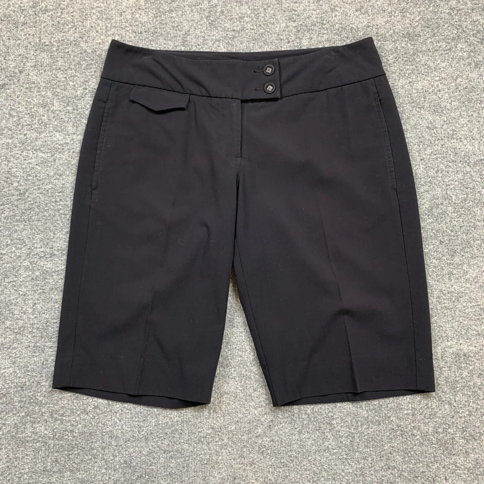 Pantalones Cortos Cabi Para Mujer 6 Negros Tiro Medio Bermudas Solapa Bolsillo Frontal Plano Cremallera Mosca Foto 2 de 4