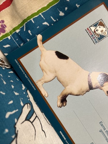 Vintage Wishbone Dog Something To Bark About Award Card Certificate Big Feats! - Bild 3 von 4
