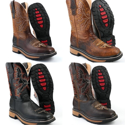 square toe slip on work boots