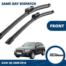 Front Windscreen 24" 20" Flat Aero Wiper Blades Pair for Audi Q5 2008-2016