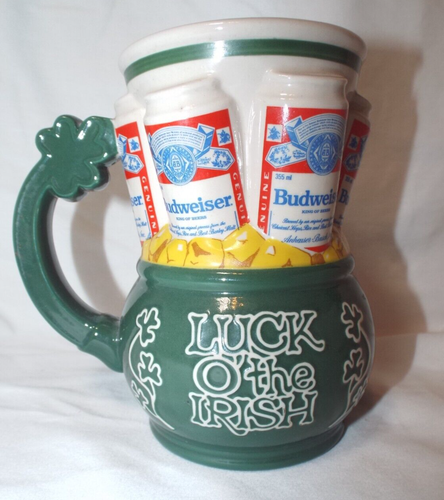 1993 Budweiser Beer Ceramarte Stein Mug "Luck O' The Irish" St. Patrick's Day