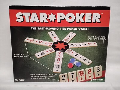 1994 Star Poker Board Game Pressman The Fast Moving Tile Poker Game