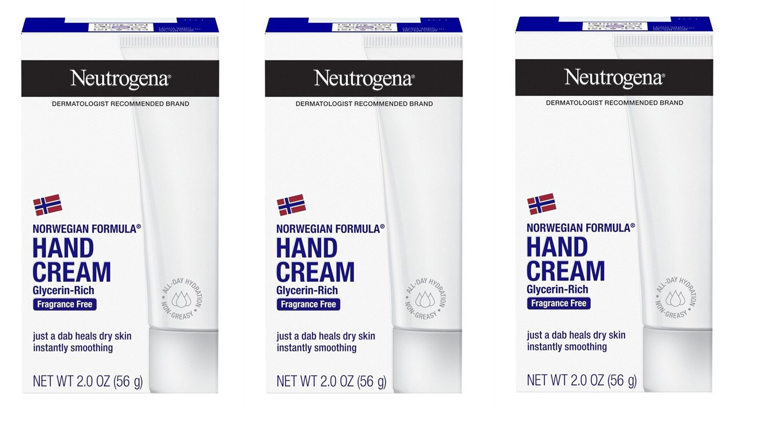 BL Neutrogena Hand Cream 2oz Fragrance Free Boxed *Three Pack*