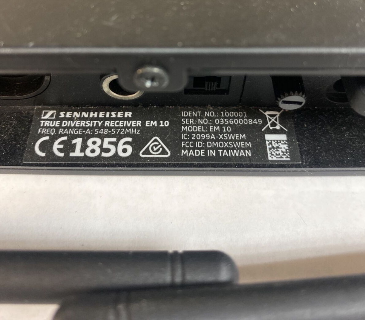 Sennheiser XS Wireless True Diversity EM10 Receiver Frequency Rnge A 548572 MHZ eBay