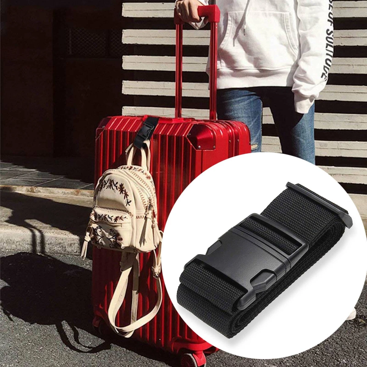  Luggage Strap Adjustable Travel Belt for Suitcases Add